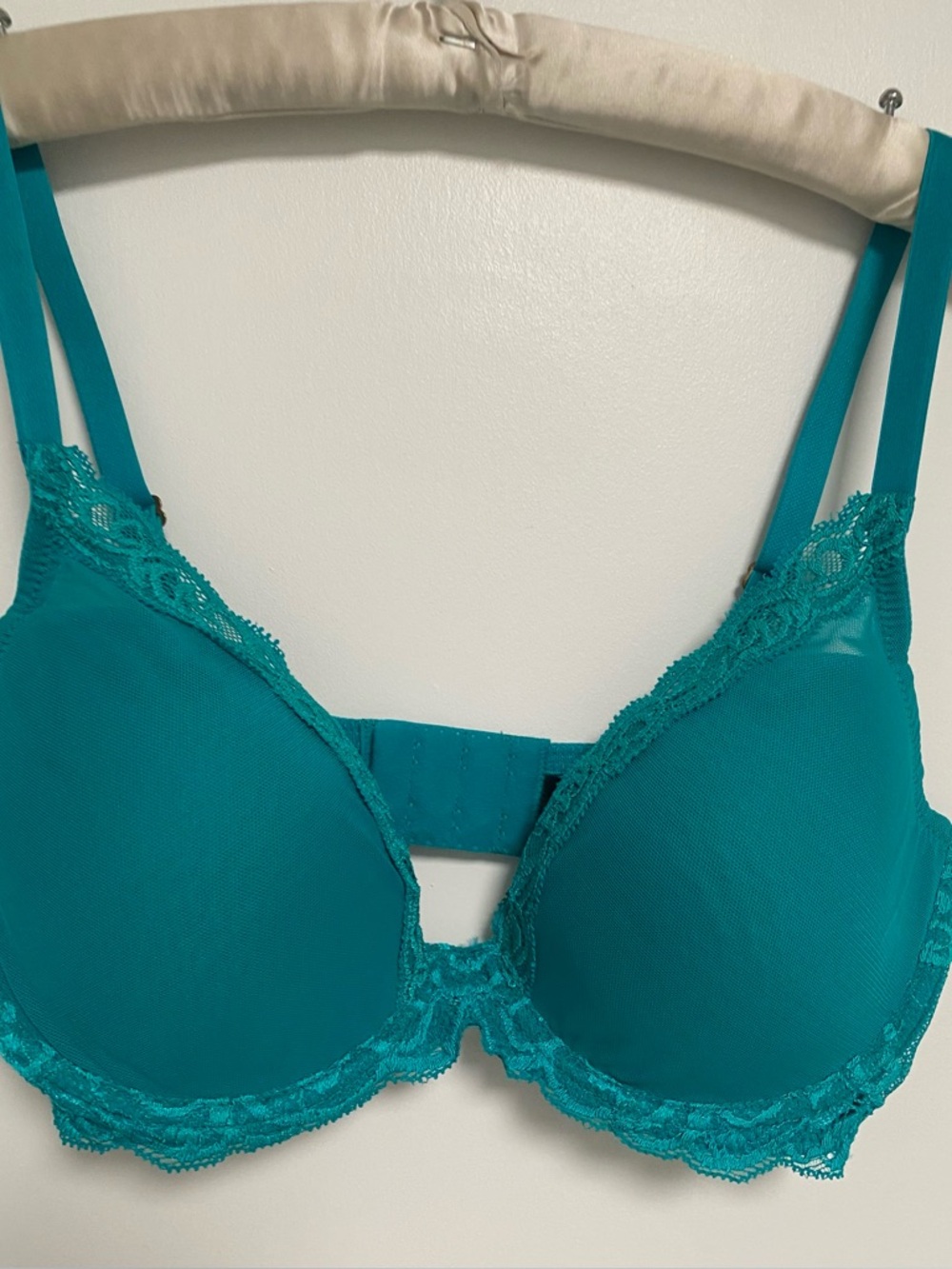 Natori Feathers 36C Teal Lace-Trim Contour Underwire Bra